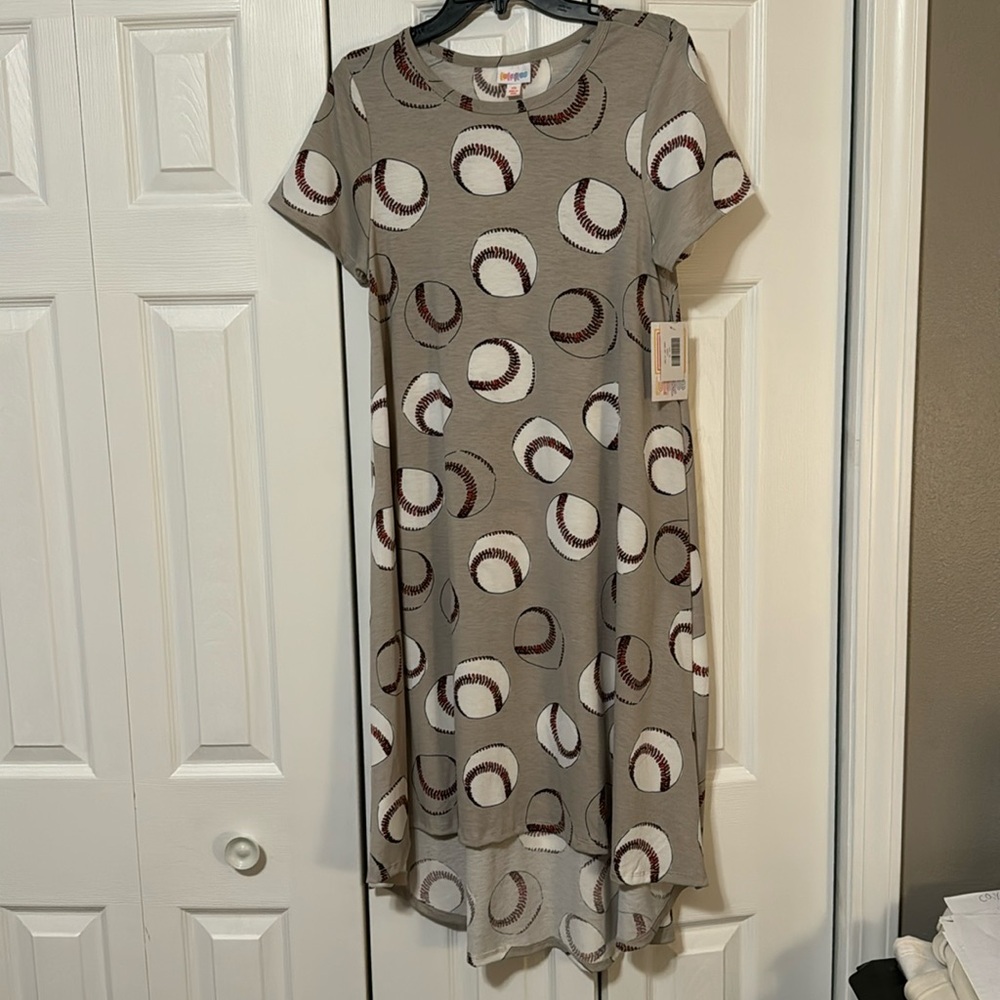 LuLaRoe Carly Dress *Baseball Print*